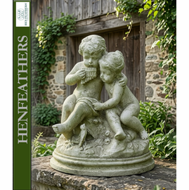 Cherub Pan Pipes Duet Sculpture