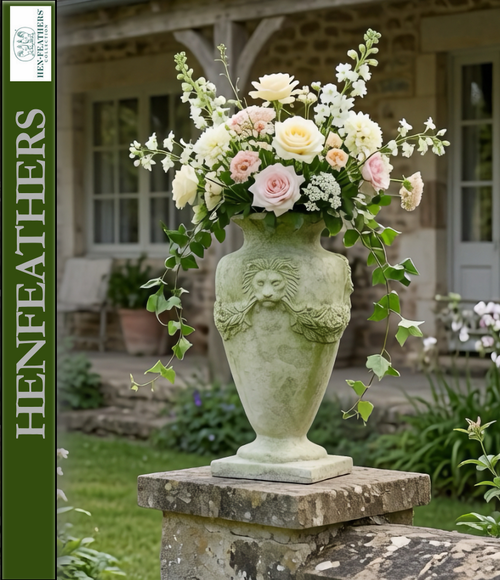 Classic Garland and Lion Mask Urn