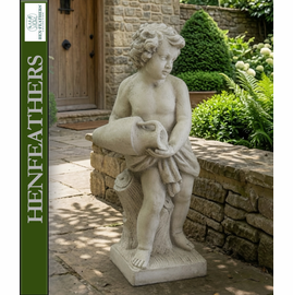 Garden Cherub with Water Jug Sculpture