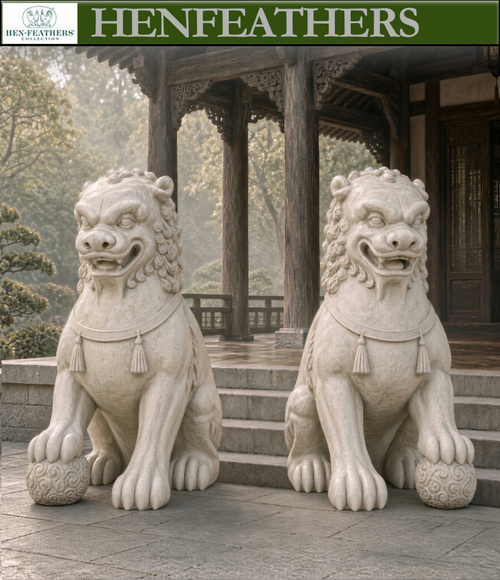 Imperial Guardian Lion Sculptures - Set of 2