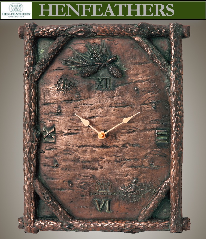 Lodge Clock Garden Decor HenFeathers