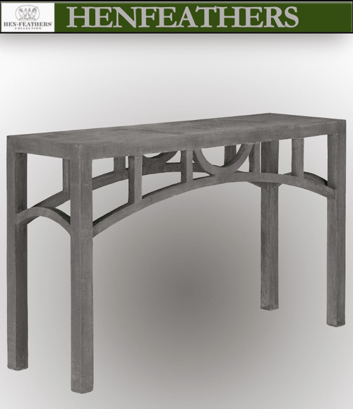 Moongate Faux Bois Console Table