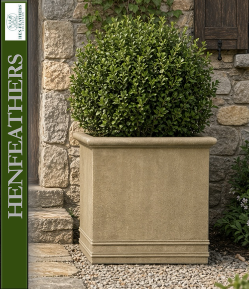 Square Rolled Rim Planter - Terra Antique