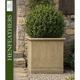 Square Rolled Rim Planter - Terra Antique