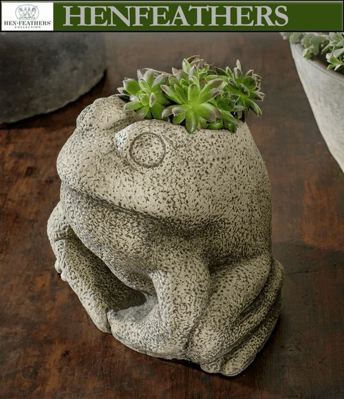 Stone Frog Planter