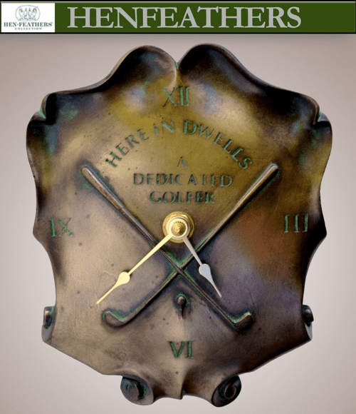 Vintage Dedicated Golf Trophy Wall Clock HenFeathers