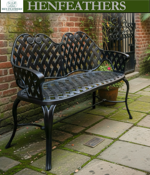 Vintage Lattice Weave Bench