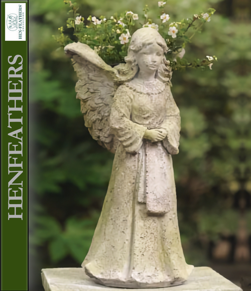 Winged Garden Angel Sculpture / Planter