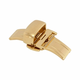 16mm Shiny Gold-tone Push Button Butterfly Clasp 16mm Shiny Gold-tone Push Button Butterfly Clasp