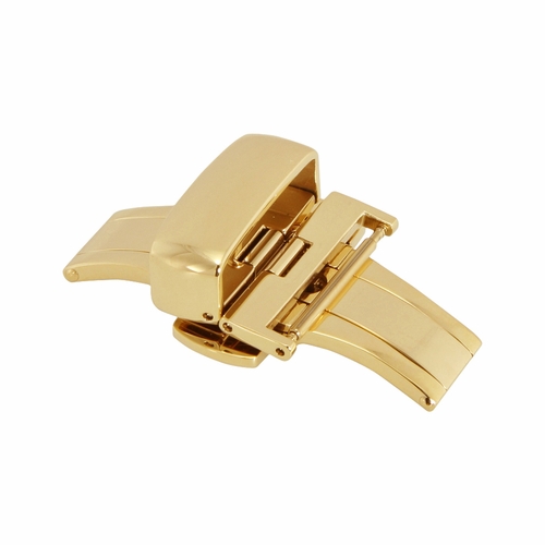 20mm Shiny Gold Tone Push Button Butterfly Clasp 20mm Shiny Gold Tone Push Button Butterfly Clasp