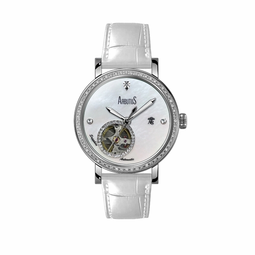 Arbutus AG2201SMW AG Silver Collection Ladies Automatic Watch