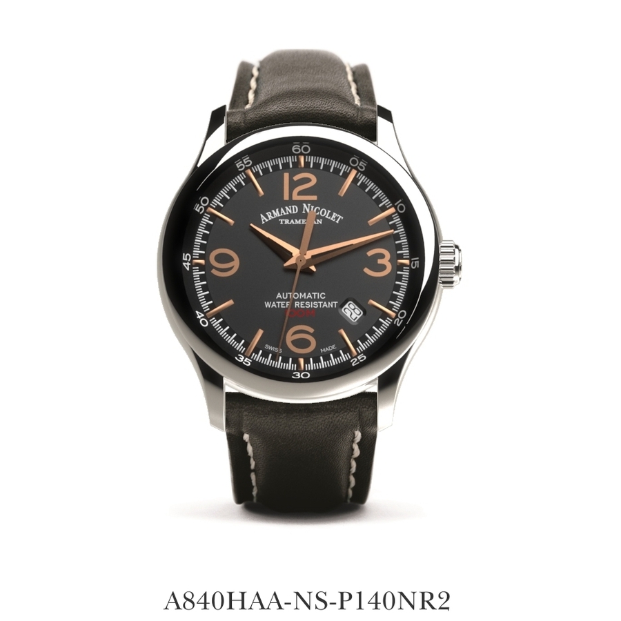 Armand Nicolet MHA Automatic Black Dial Mens Watch A840HAA