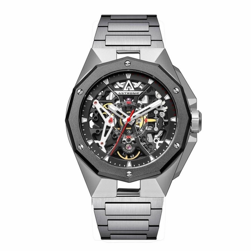 Astronic AVE-64B-BK Apache Skeleton Automatic Mens Automatic Watch