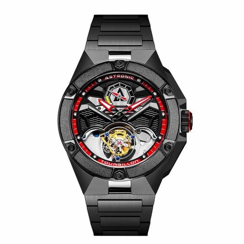 Astronic STL-117B-RE Nighthawk Tourbillon Mens Hand Wind Watch