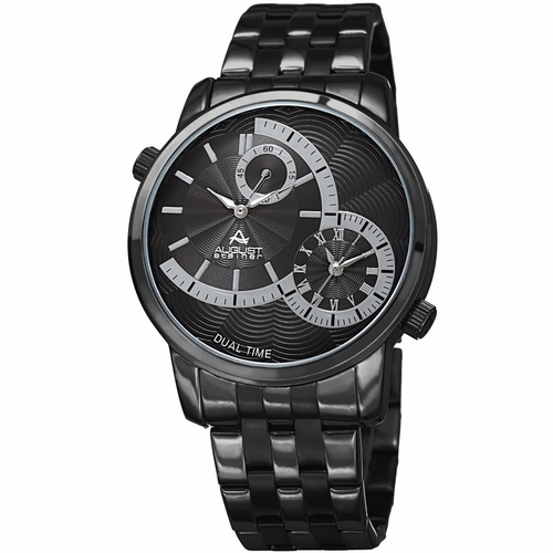 August Steiner AS8210BK Dual Time Mens Quartz Watch