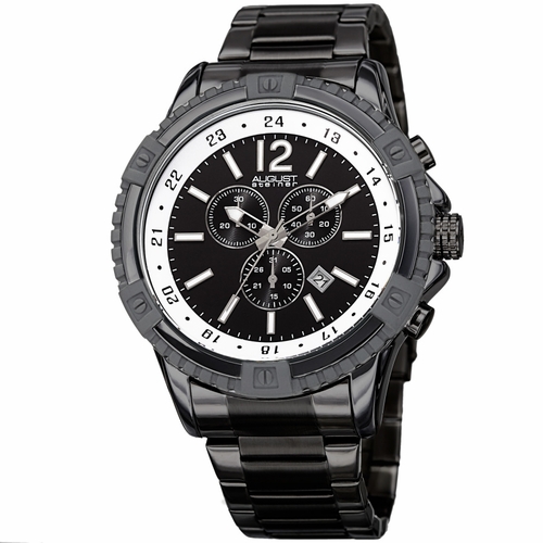 August Steiner AS8229BK  Mens Chronograph Quartz Watch