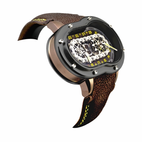 Azimuth SP.SS.CR.N005 Crazy Rider brown w black titanium bezel Mens Automatic Watch