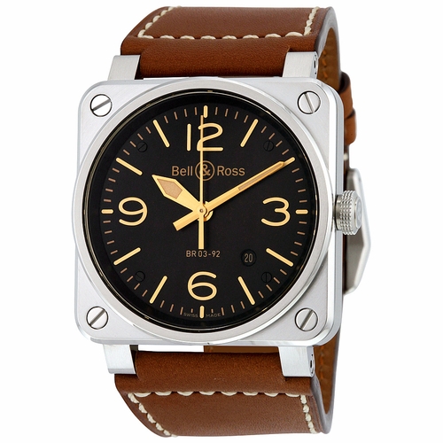 Bell and Ross BR0392-ST-G-HE/SCA Aviation Mens Automatic Watch