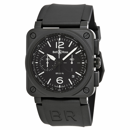 Bell and Ross BR0394-BL-CE Aviation Mens Chronograph Automatic Watch