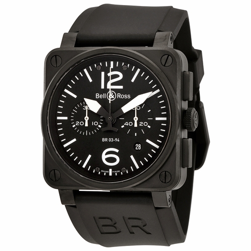 Bell and Ross BR0394-BL-ST-CA Aviation Mens Chronograph Automatic Watch