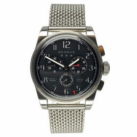 Benrus AC3-SA-BK-SM Air Chief II Mens Chronograph Quartz Watch