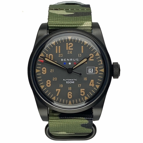 Benrus F1-BK-BK-NC Field Mens Automatic Watch Benrus F1-BK-BK-NC Field Mens Automatic Watch