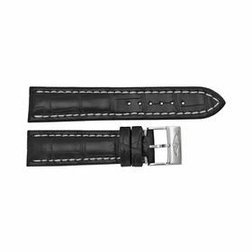 Breitling Black Strap with a Stainless Steel Tang Buckle 22-20mm