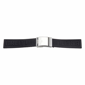 Breitling Black Rubber Strap with Stainless Steel Buckle 22-20 MM