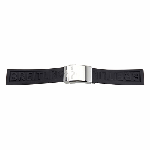 Breitling Black Rubber Strap with Stainless Steel Buckle 22-20 MM