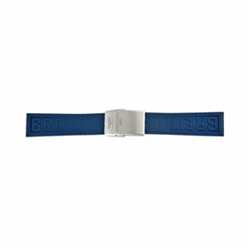 A Breitling Blue Rubber Strap with a Stainless Steel Deployment Buckle 22-20mm