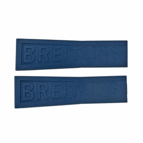 Breitling Blue Rubber Watch Band Strap Lugs 24 mm, tapers to 20 mm 24-20mm