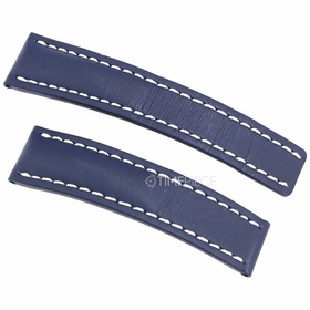 Breitling Strap styled in Blue Leather and White Stitching 22-20mm