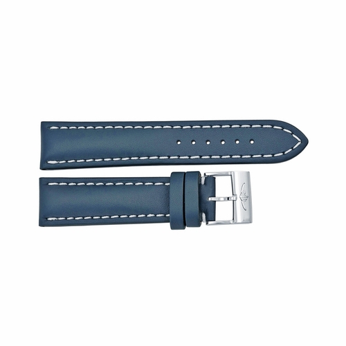 Breitling Blue Leather and White Stitching with a Tang Buckle 22-20mm