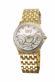Burgi BUR081YG Wave Pattern Ladies Quartz Watch