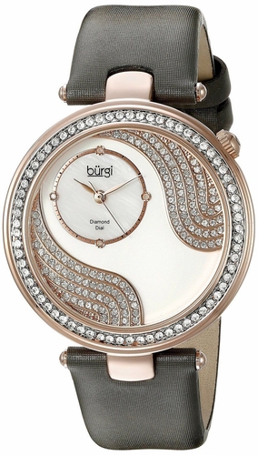 Burgi BUR155GY Pave Design Ladies Quartz Watch