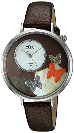 Burgi BUR158BR Crystal Butterflies Ladies Quartz Watch