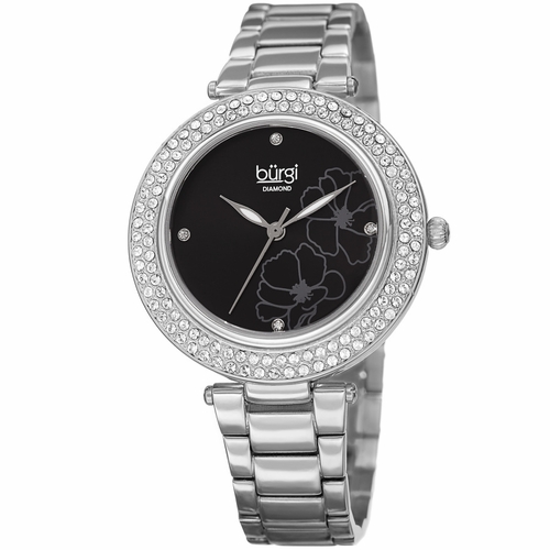 Burgi BUR179SSB Flower Marker Ladies Quartz Watch