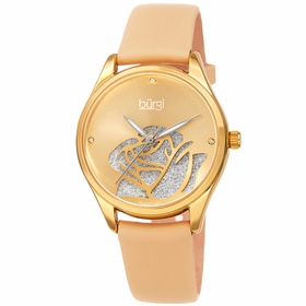 Burgi BUR189YG Diamond Accented Flower Ladies Quartz Watch