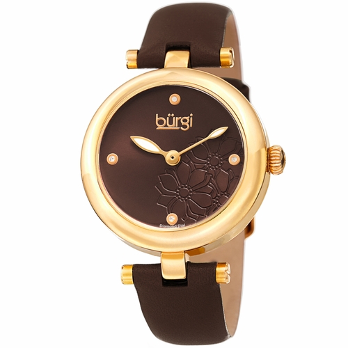 Burgi BUR197BR Flower Marker Ladies Quartz Watch