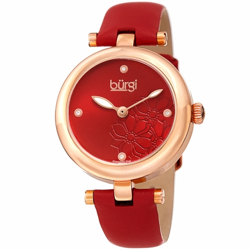 Burgi BUR197RD Flower Marker Ladies Quartz Watch