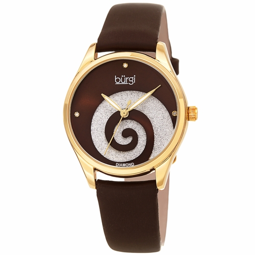Burgi BUR201BR Swirl Ladies Quartz Watch