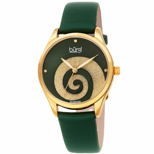 Burgi BUR201GN Swirl Ladies Quartz Watch