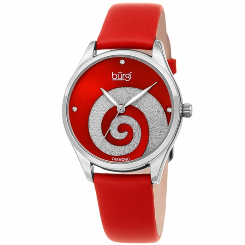 Burgi BUR201RD Swirl Ladies Quartz Watch