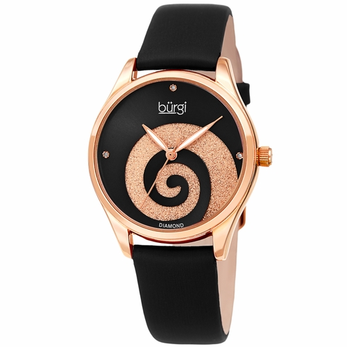 Burgi BUR201RGBK Swirl Ladies Quartz Watch