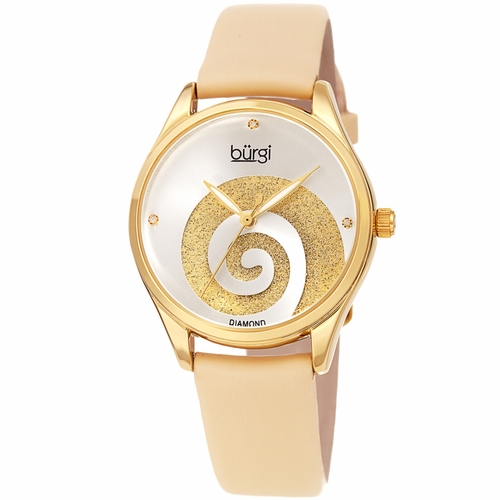 Burgi BUR201YG Swirl Ladies Quartz Watch
