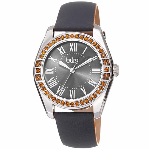 Burgi BUR206GY Crystal Ladies Quartz Watch