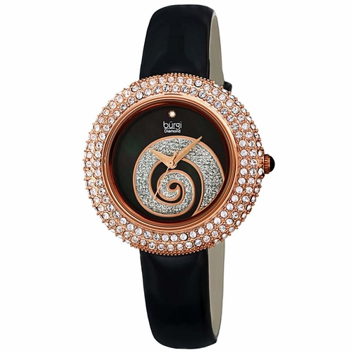 Burgi BUR209BKR Swirl Ladies Quartz Watch