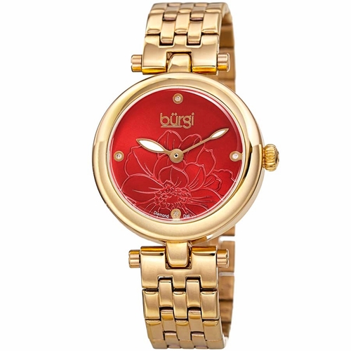 Burgi BUR223YGR Flower Marker Ladies Quartz Watch