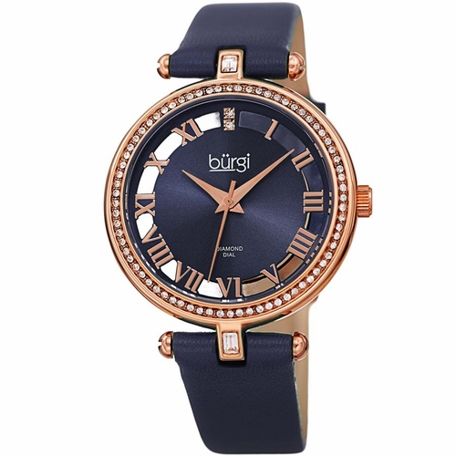 Burgi BUR228BU Diamond Dial Ladies Quartz Watch