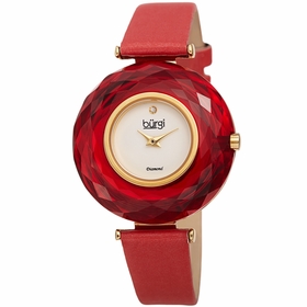 Burgi BUR252RD Faceted Crystal Bezel Ladies Quartz Watch